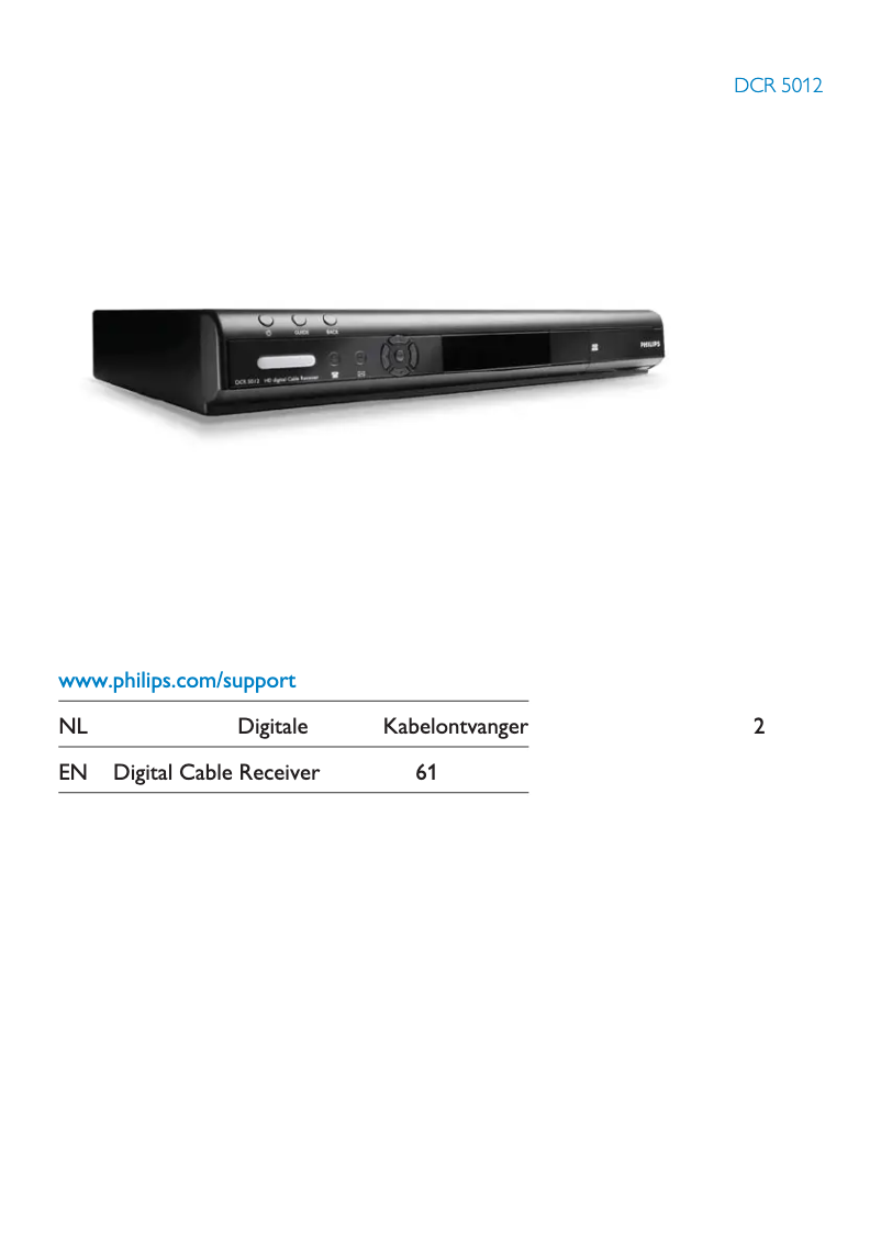 Page n°1 - Manuel utilisateur Philips DCR5012