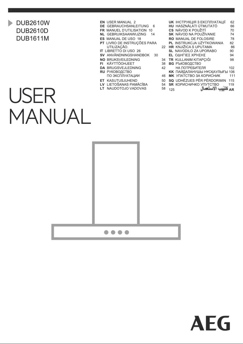 Page n°1 - Manuel utilisateur AEG DUB1611M