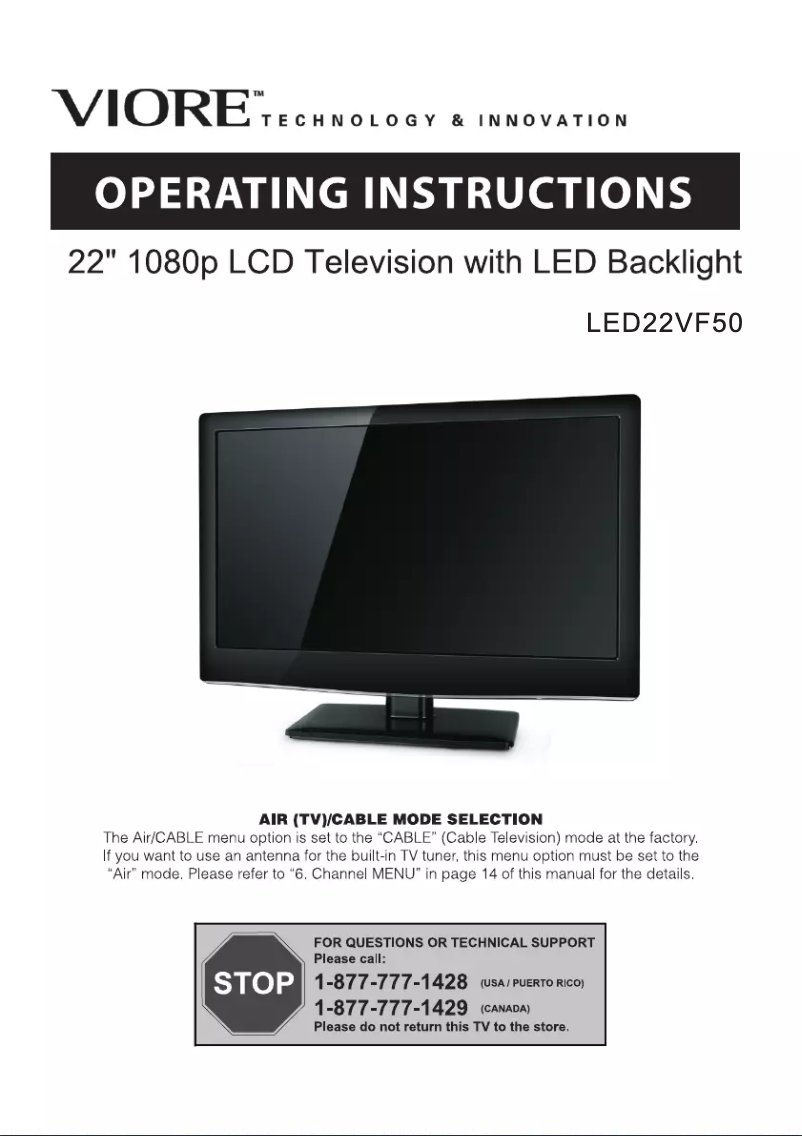 Image de la première page du manuel de l'appareil LED22VF50