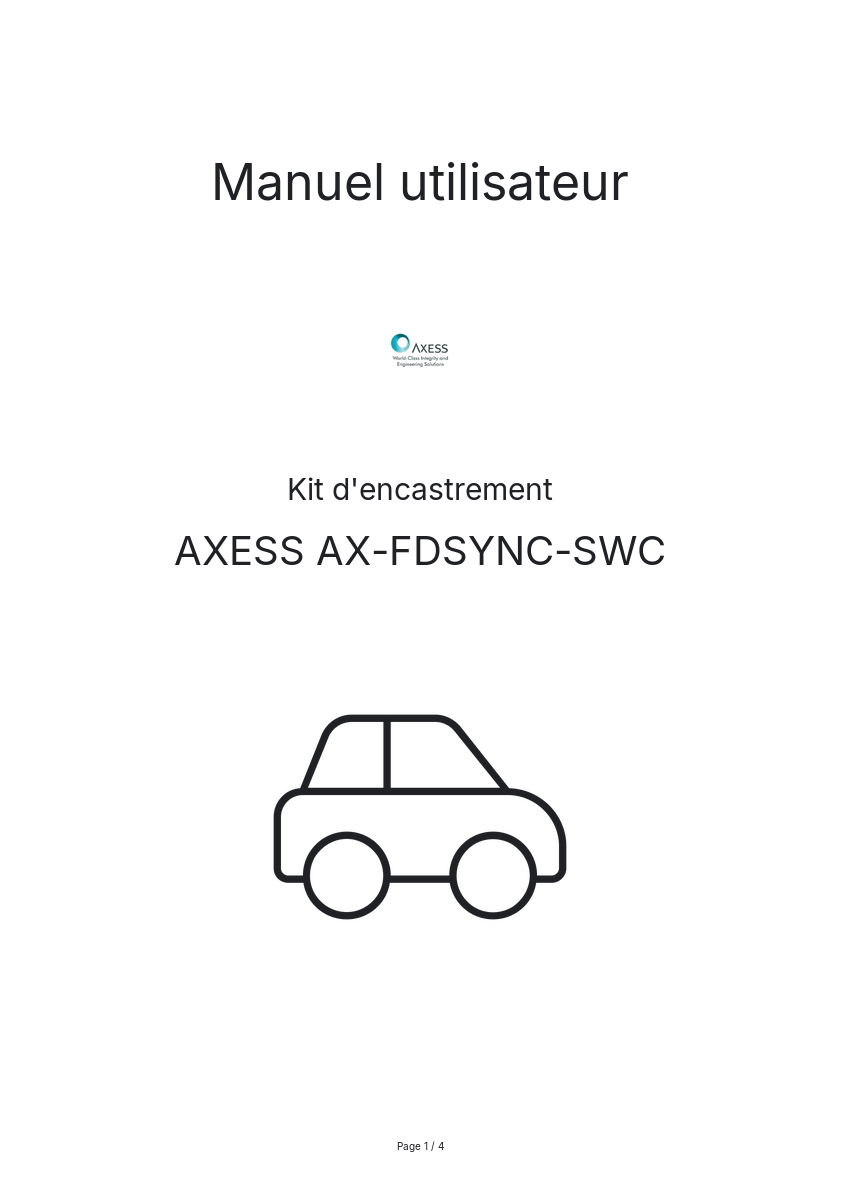 Image de la première page du manuel de l'appareil AX-FDSYNC-SWC