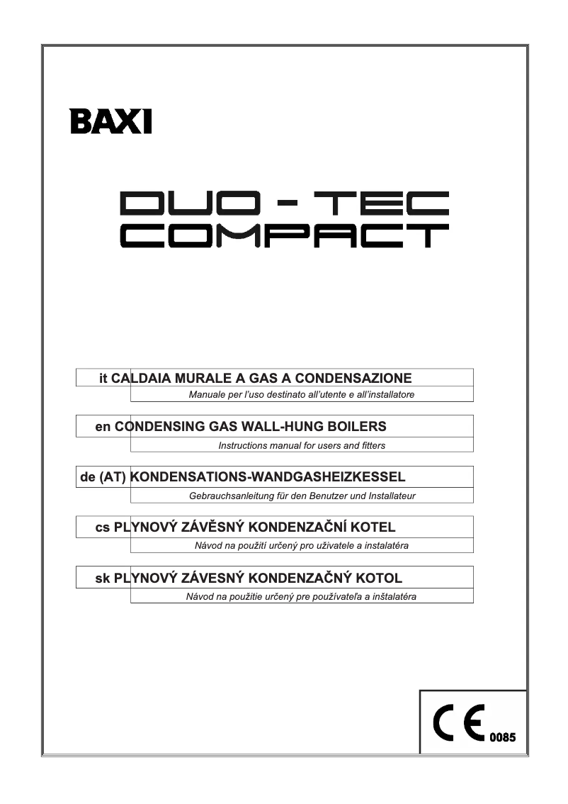 Page 1 de la notice Manuel utilisateur Baxi Duo-tec Compact 24 HT GA