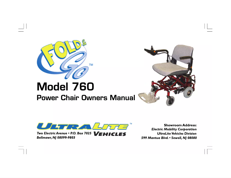 Page 1 de la notice Manuel utilisateur UltraLite Fold & Go 760