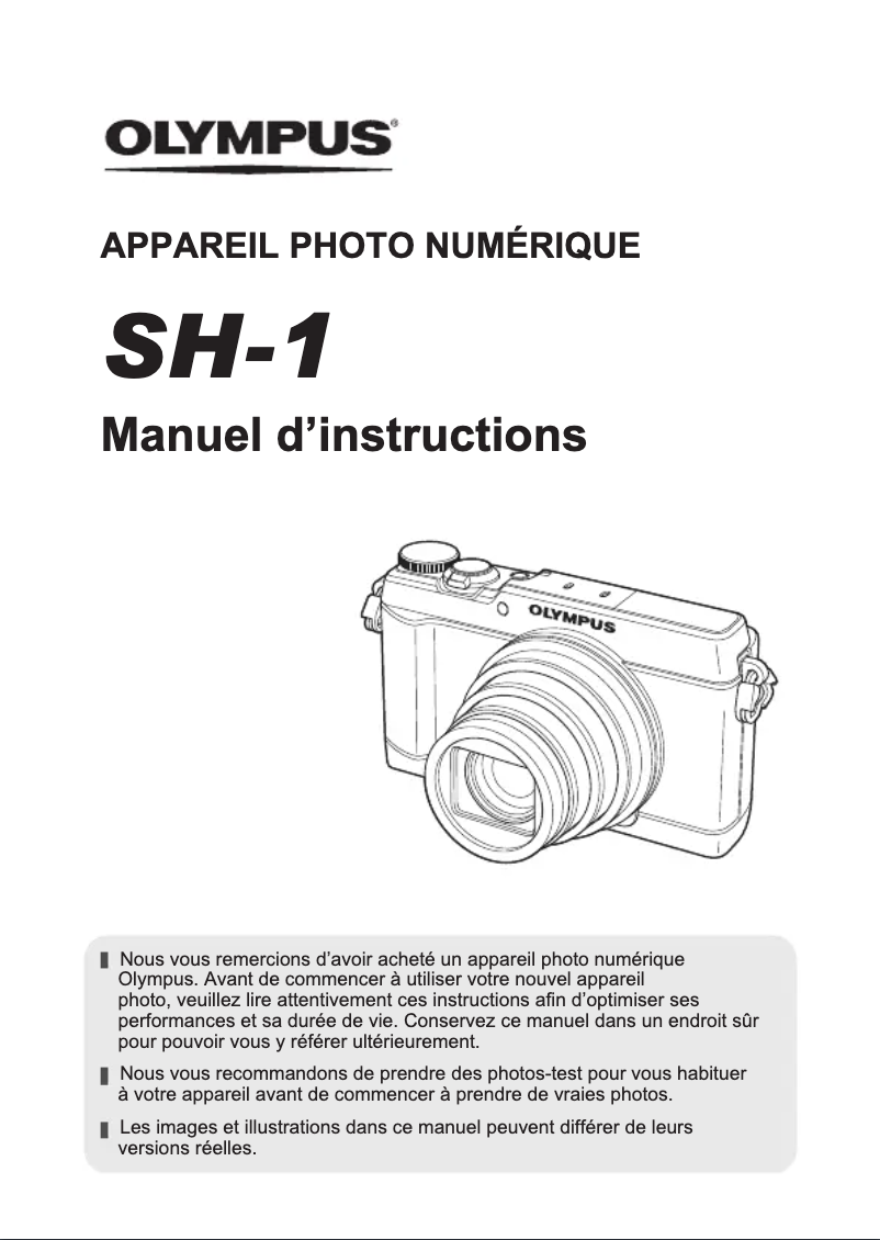 Image de la première page du manuel de l'appareil Stylus SH-1