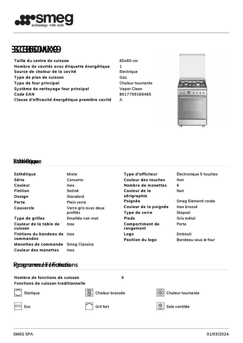 Image de la première page du manuel de l'appareil SCB60MX9