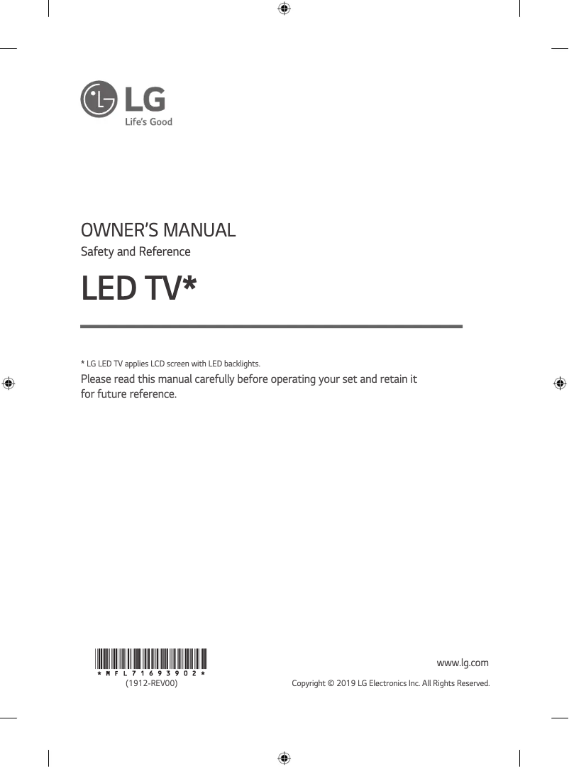 Page 1 de la notice Manuel utilisateur LG 55UT640S0TA