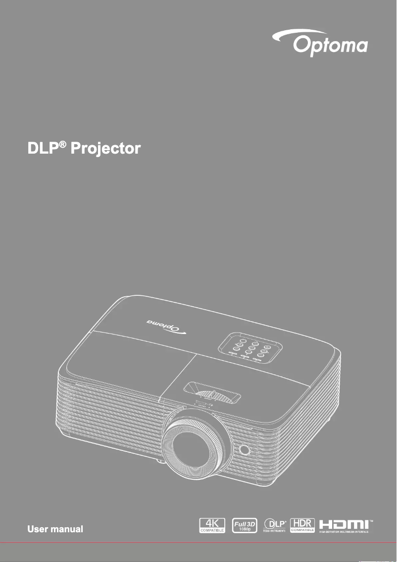 Page 1 de la notice Manuel utilisateur Optoma HD29X