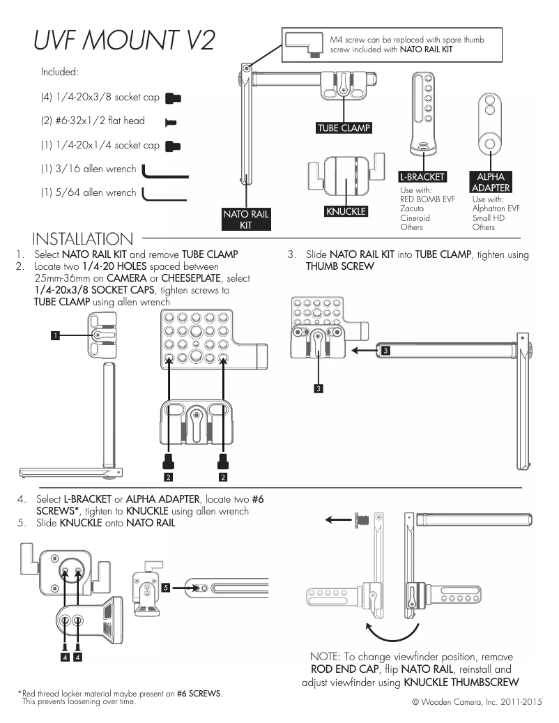 Page 1 de la notice Manuel utilisateur Wooden Camera 157100