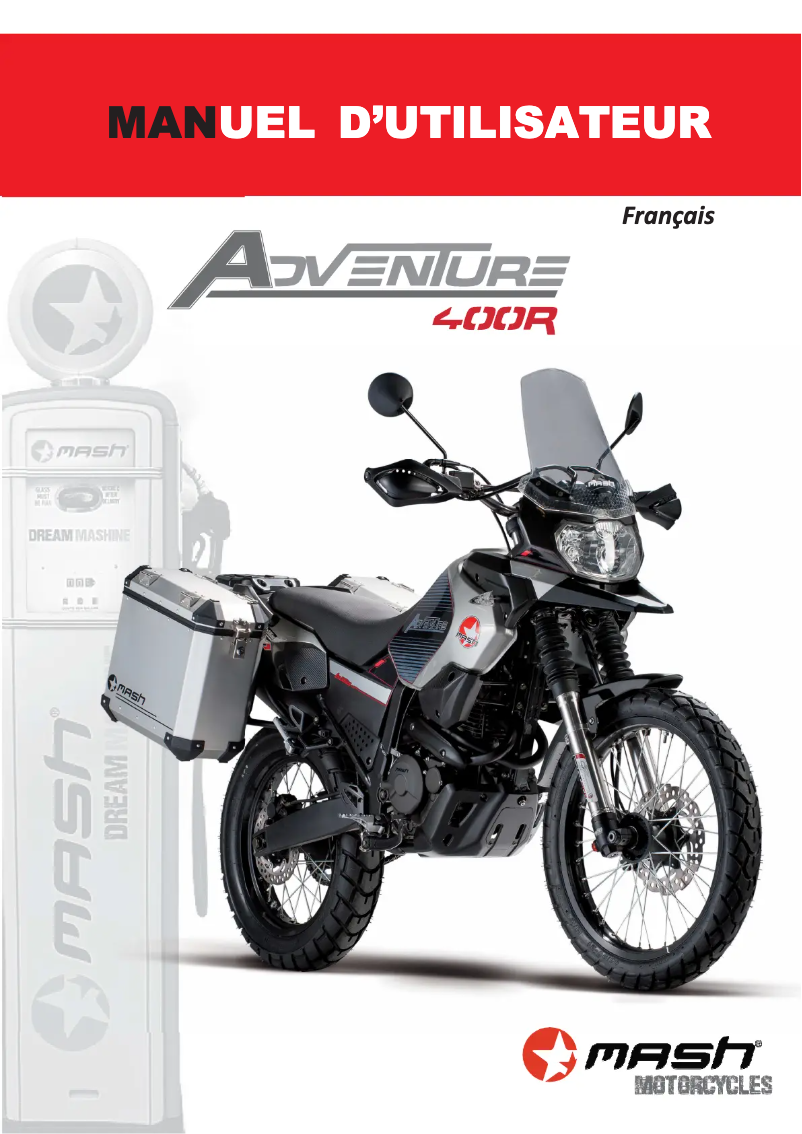 Page 1 de la notice Manuel utilisateur Mash Adventure 400cc (2015)