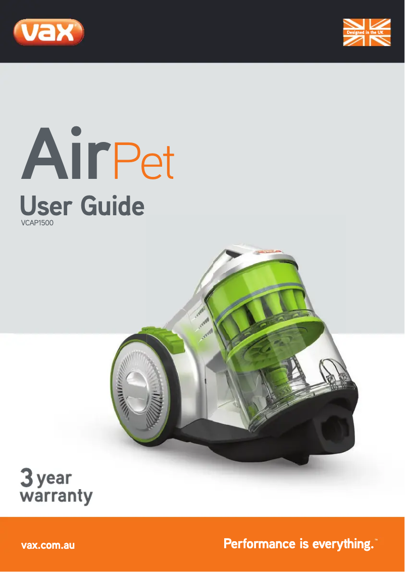 Página 1 del manual Manual de usuario Vax Air Pet VCAP1500