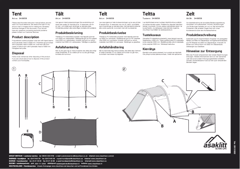 Page 1 de la notice Manuel utilisateur Asaklitt 34-8858