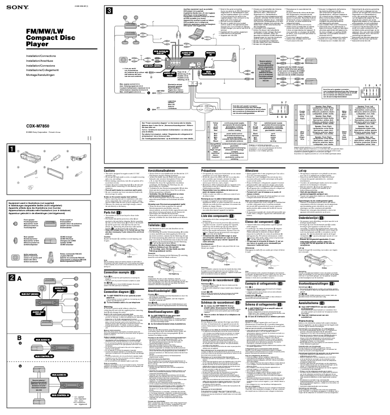 Image de la première page du manuel de l'appareil CDX-M7850