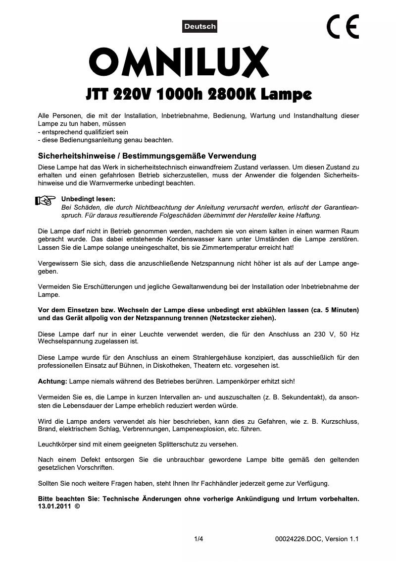 Imagen de la primera página del manual del dispositivo JTT 220V
