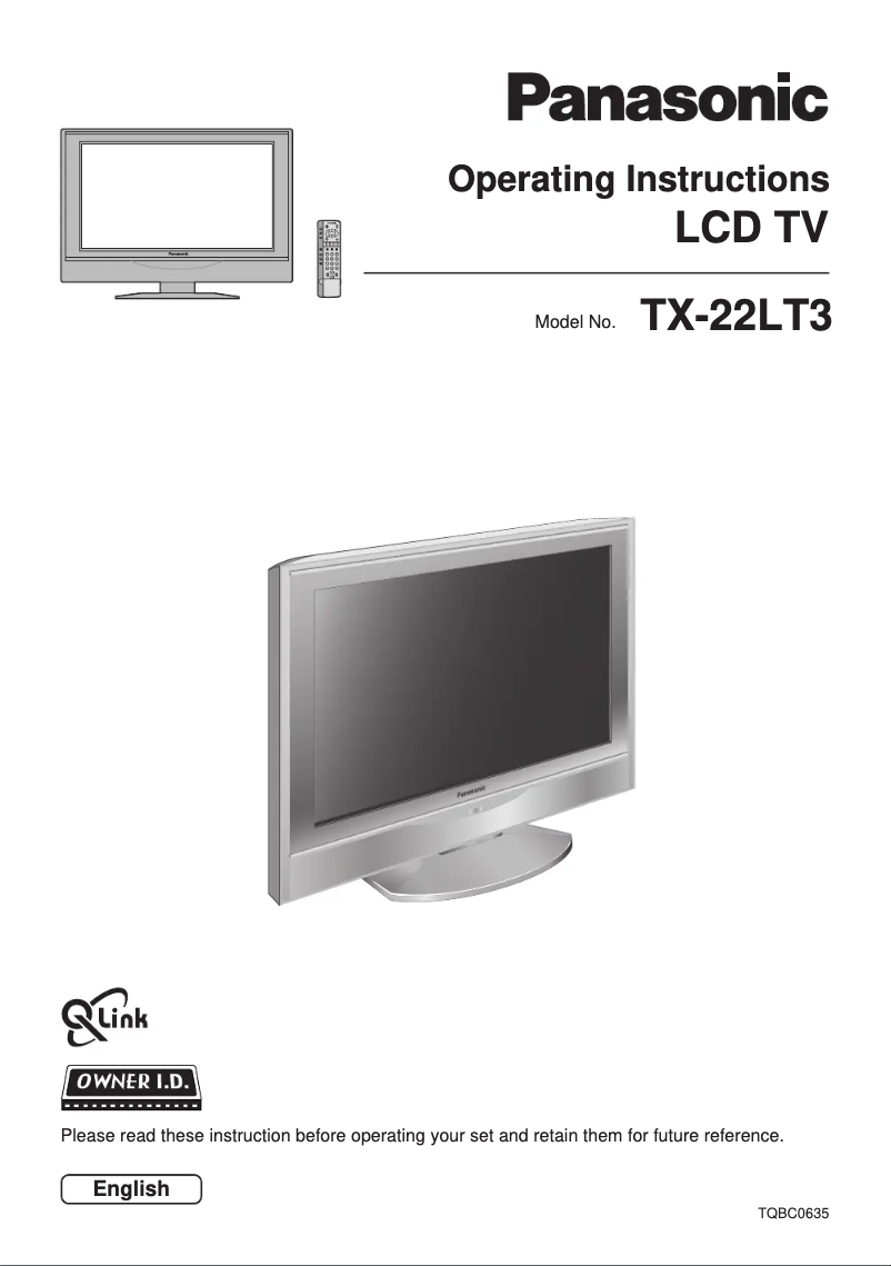 Page n°1 - Manuel utilisateur Panasonic Viera TX-22LT3