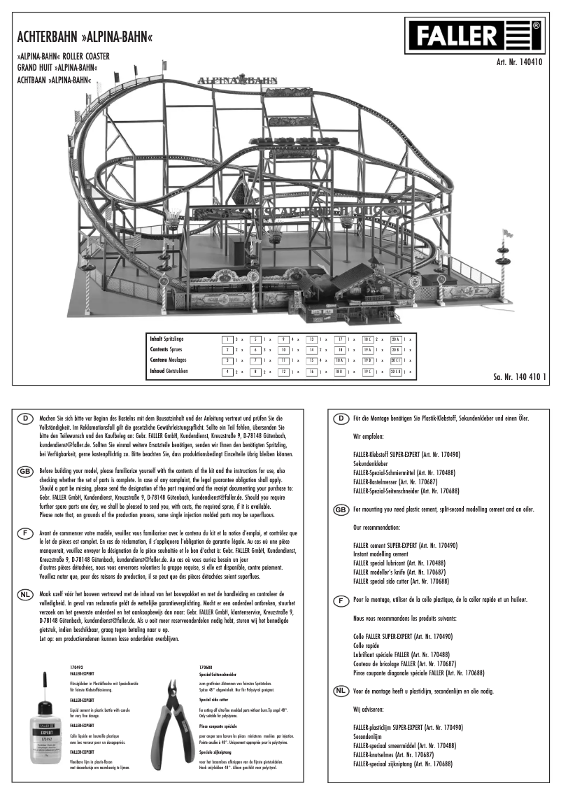 Page 1 de la notice Manuel utilisateur Faller 140410