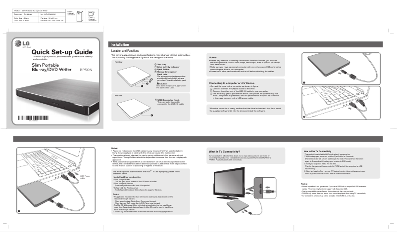 Page n°1 - Manuel utilisateur LG BP50NB40