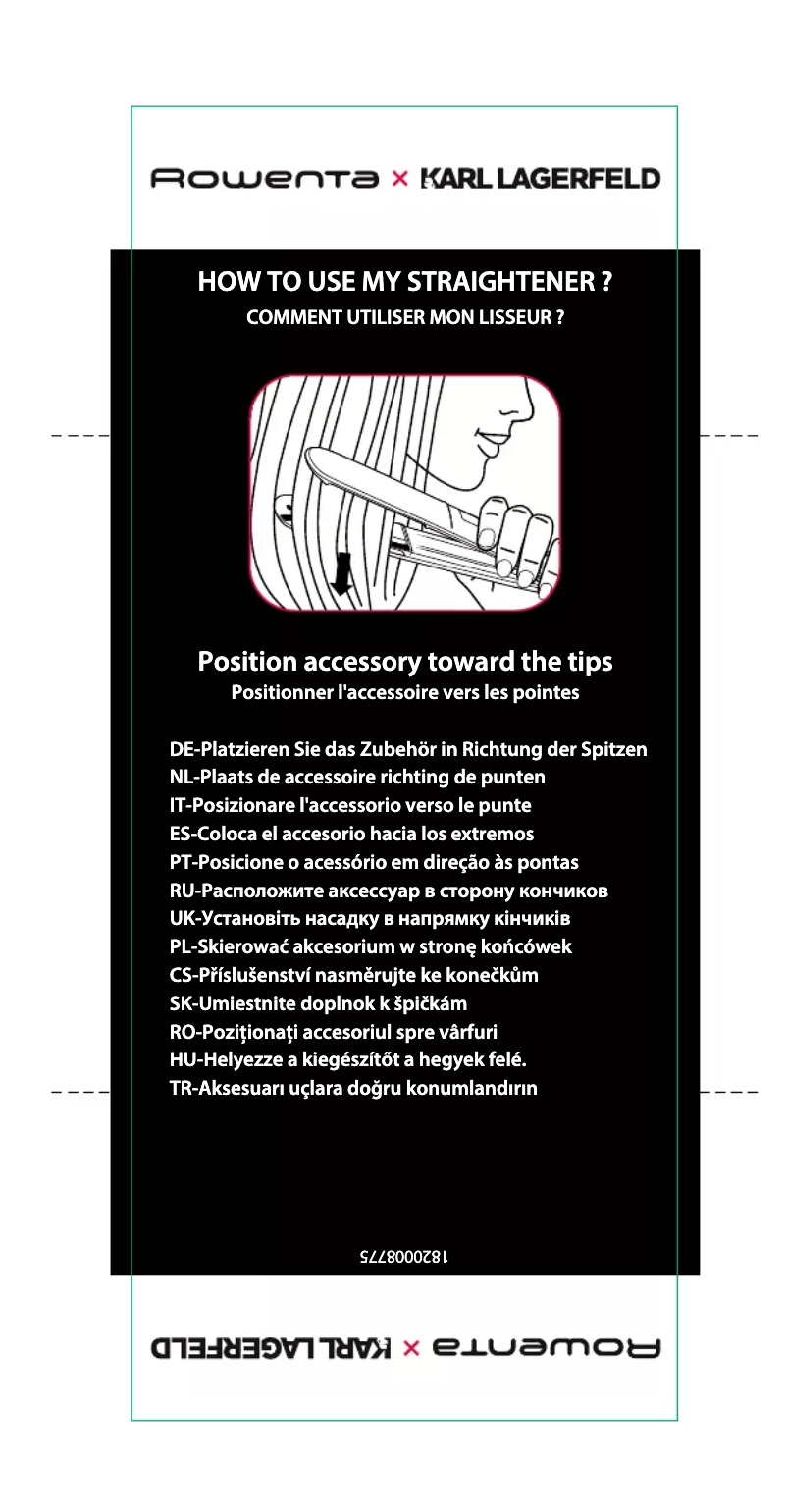 Página 1 del manual Guía de inicio rápido Rowenta KARL LAGERFELD K/ Pro Stylist SF466L