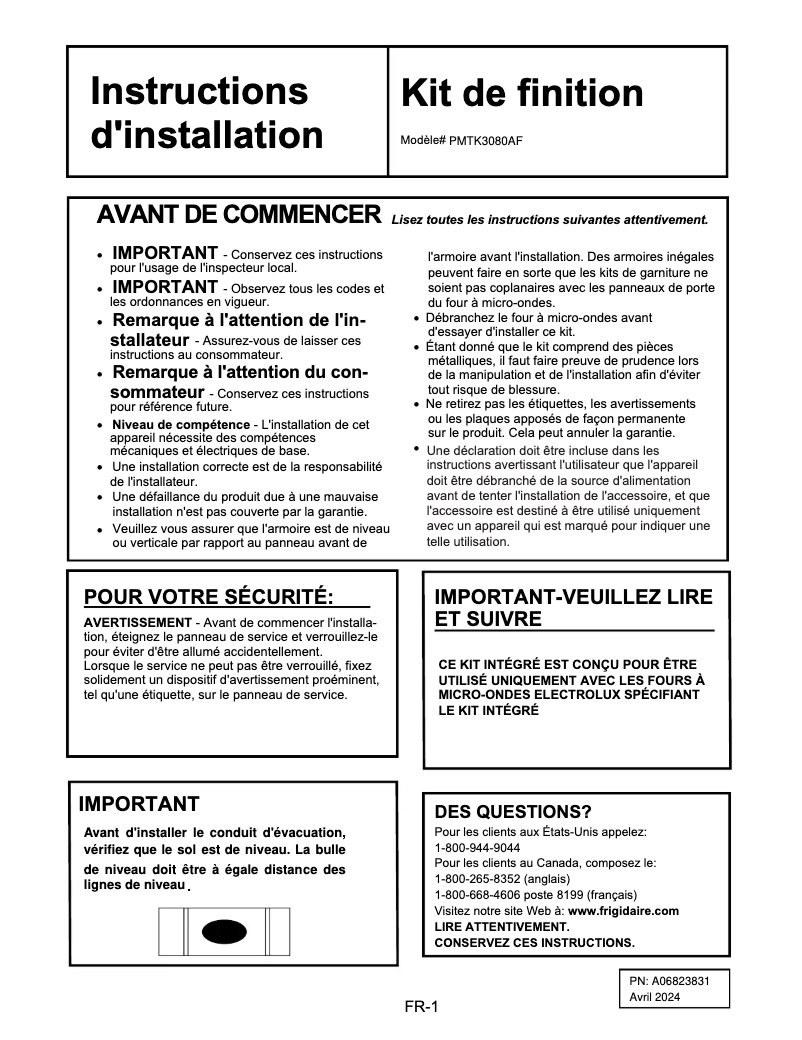 Image de la première page du manuel de l'appareil PMBS3080BF