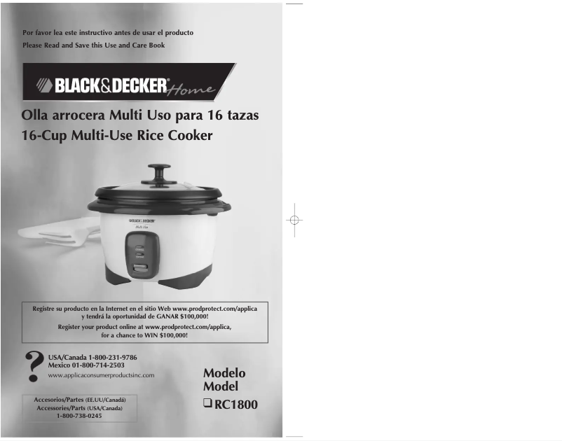 Página 1 del manual Manual de usuario Black & Decker RC1800
