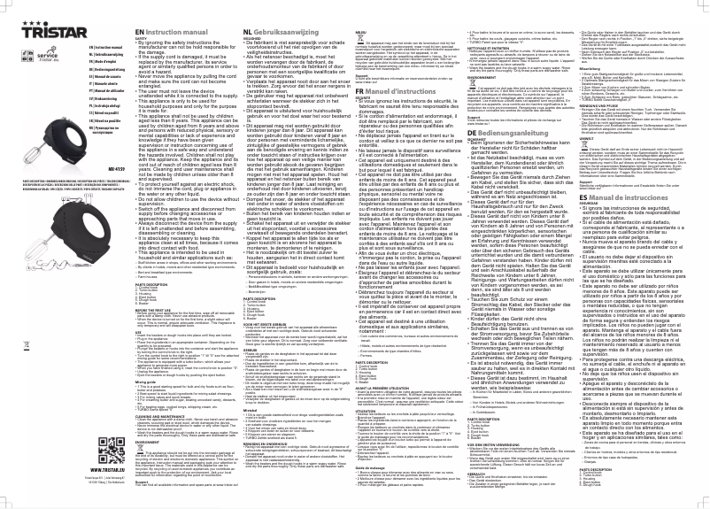 Image de la première page du manuel de l'appareil MX-4159