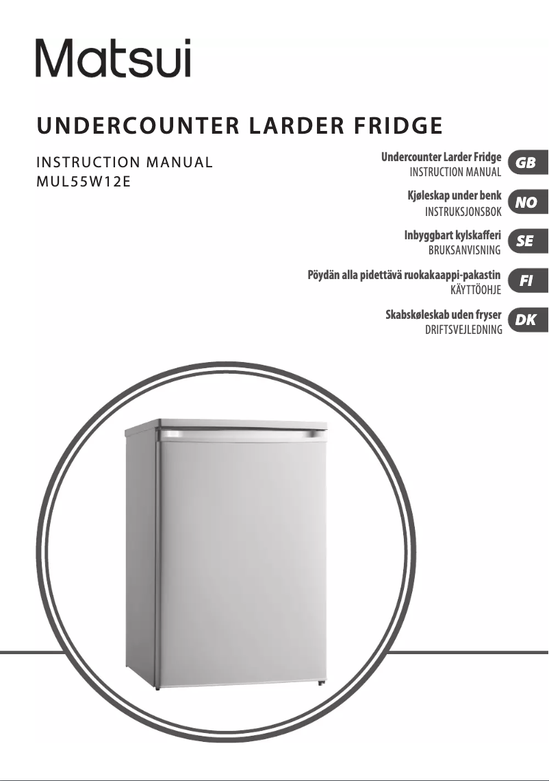 Page 1 de la notice Manuel utilisateur Matsui MUL55W12E