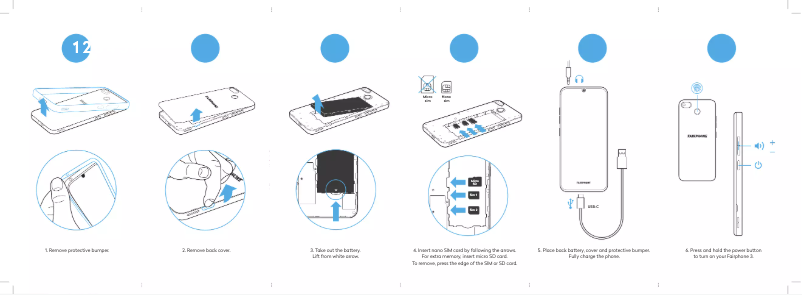 Page 1 de la notice Guide de démarrage rapide Fairphone 3