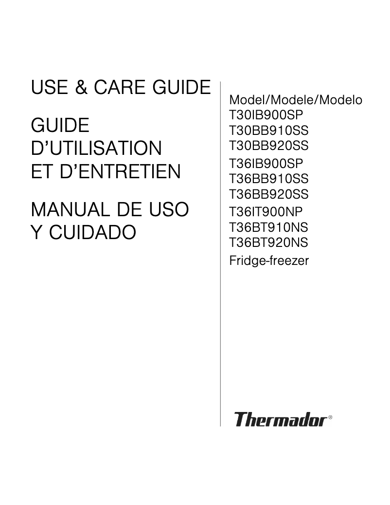 Page 1 de la notice Manuel utilisateur Thermador T36BB920SS