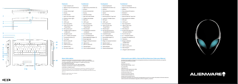 Page 1 de la notice Guide d'installation Dell Alienware M14x R2