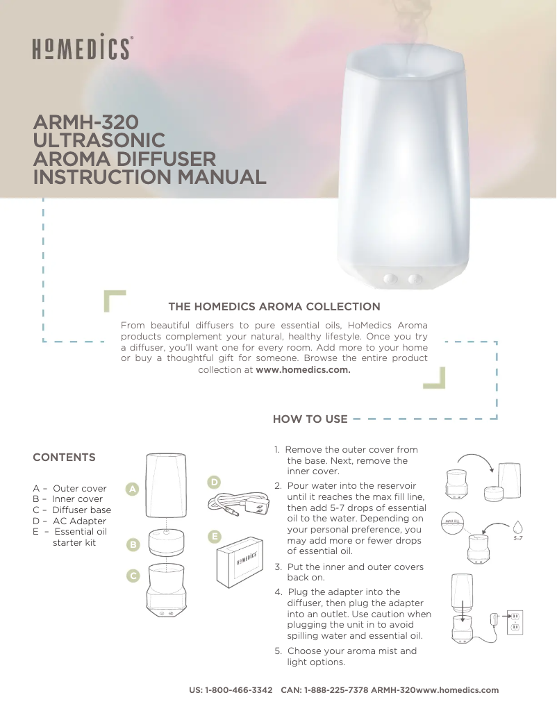 Page 1 of the manual User Manual Homedics ARMH-320