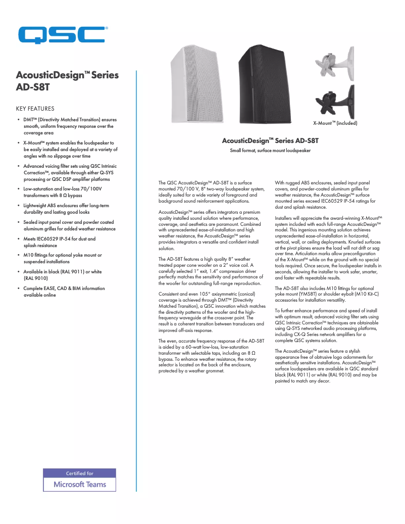 Imagen de la primera página del manual del dispositivo AD-S8T