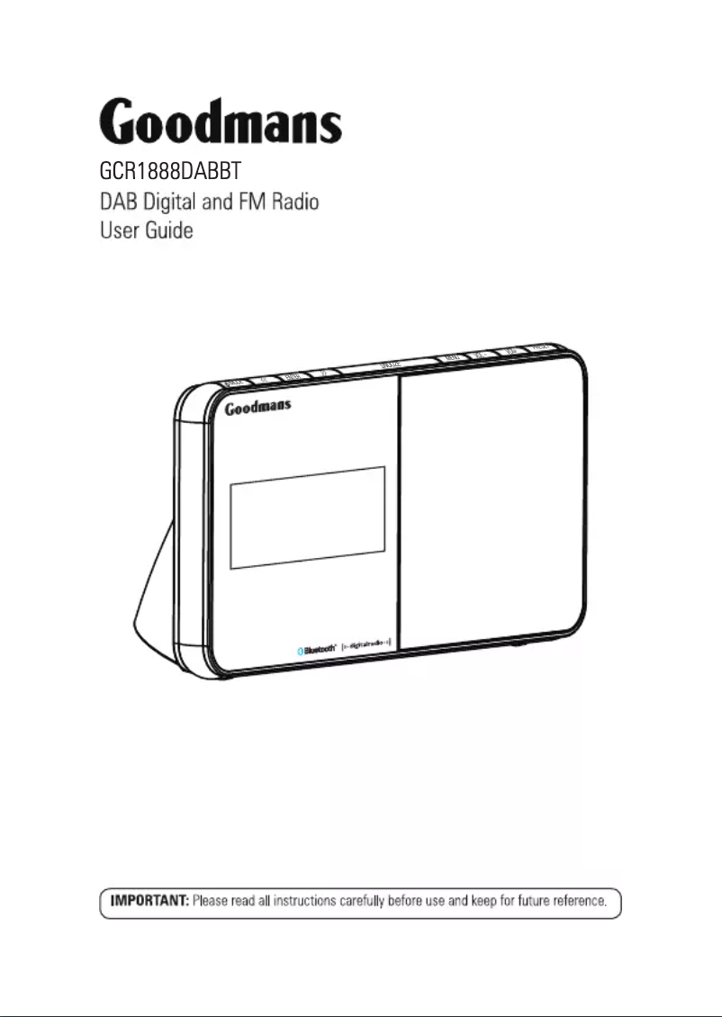 Page n°1 - Manuel utilisateur Goodmans GCR1888DABBT