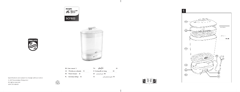 Page 1 de la notice Manuel utilisateur Philips Avent SCF922