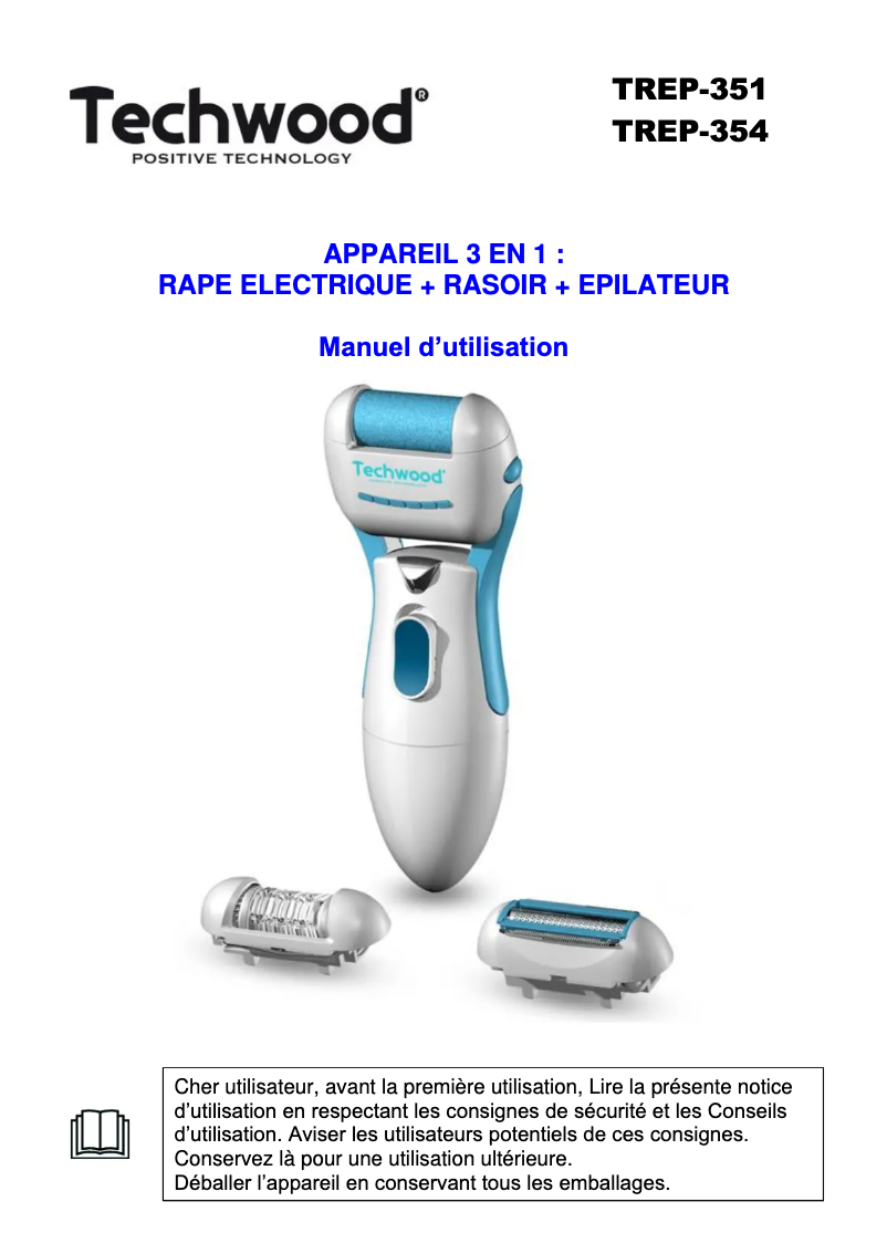 Page 1 de la notice Manuel utilisateur Techwood TREP-354