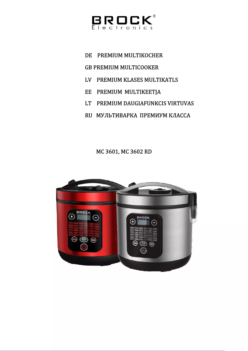 Page 1 de la notice Manuel utilisateur Brock MC 1005