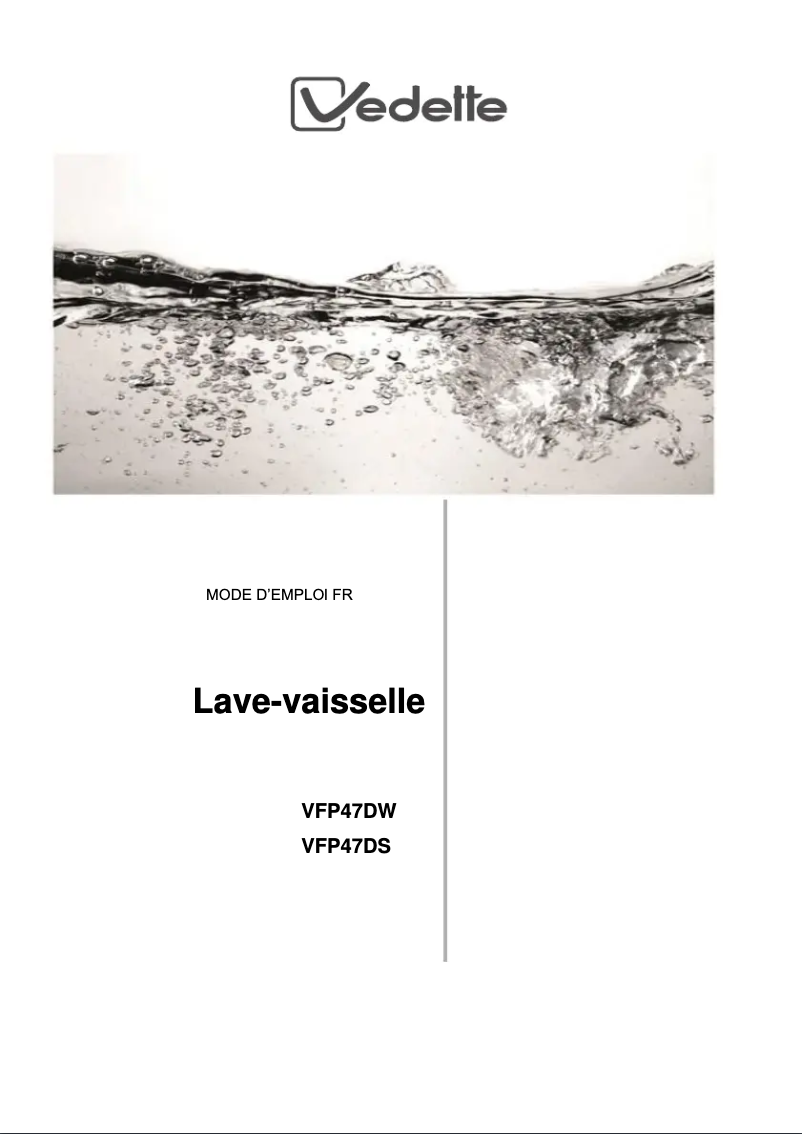 Image de la première page du manuel de l'appareil VFP47DW