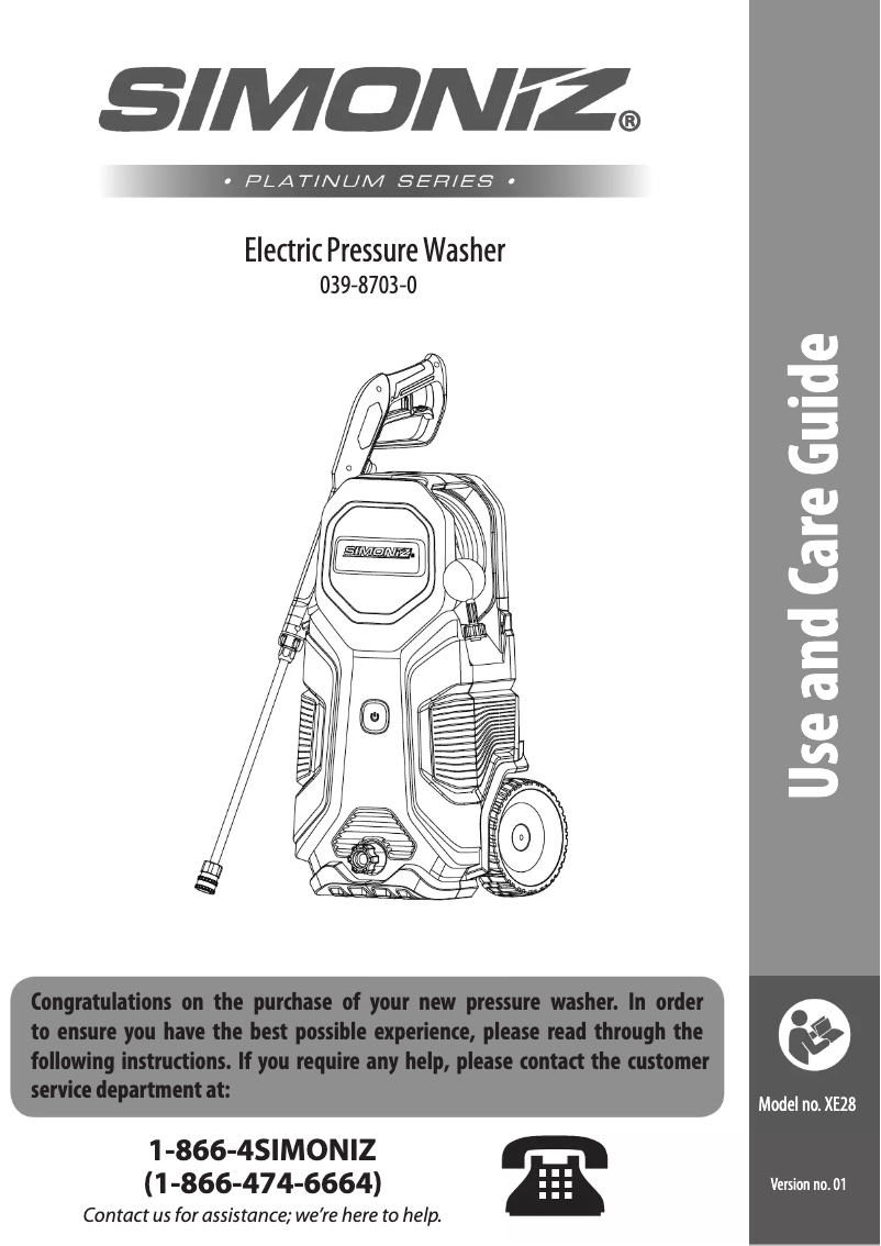 Página 1 del manual Manual de usuario Simoniz 039-8703-0