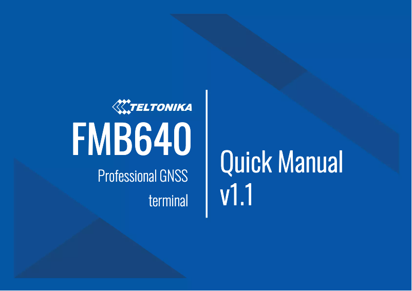 Page n°1 - Manuel utilisateur Teltonika FMB640