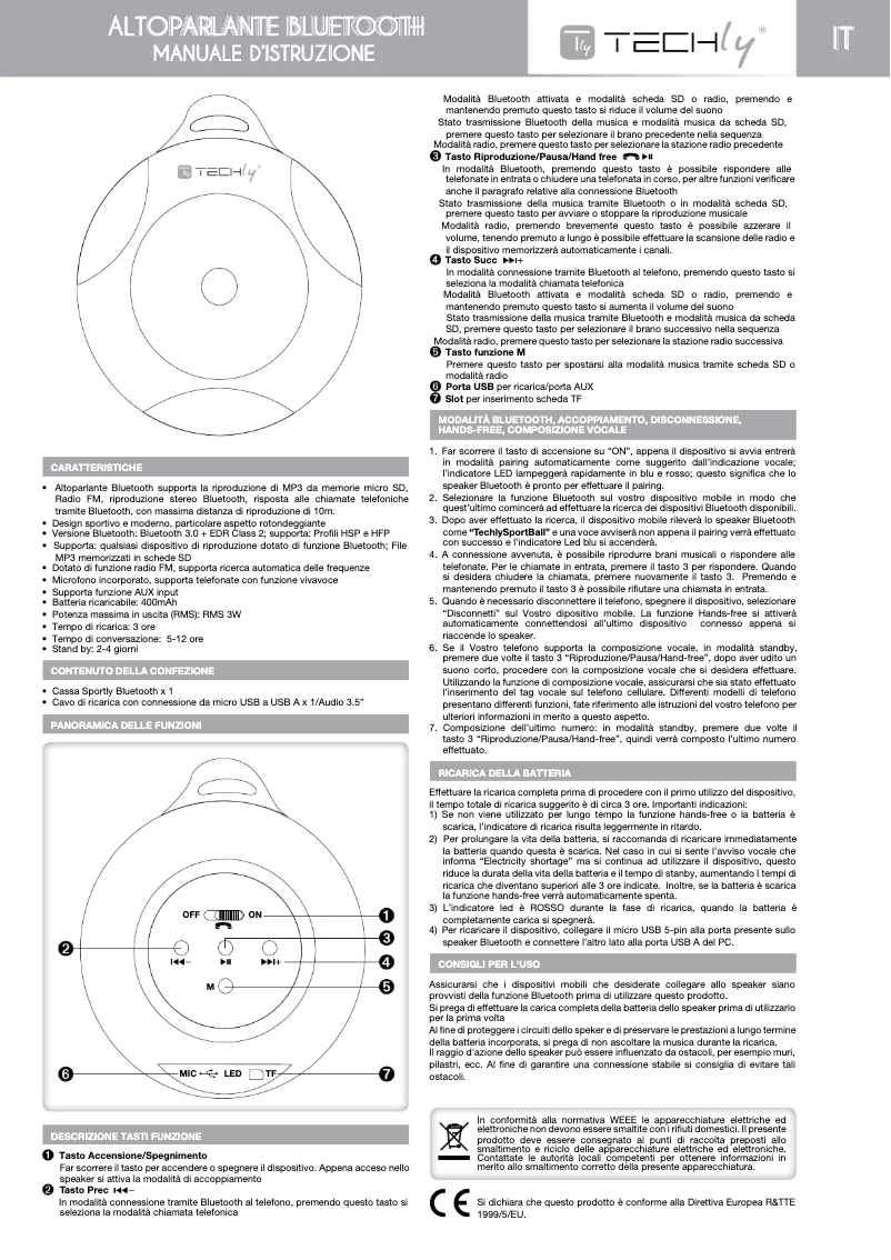 Page n°1 - Manuel utilisateur Techly ICASBL02