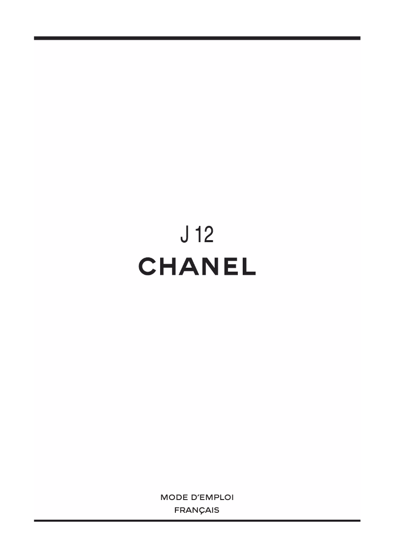 Page n°1 - Manuel utilisateur Chanel J12