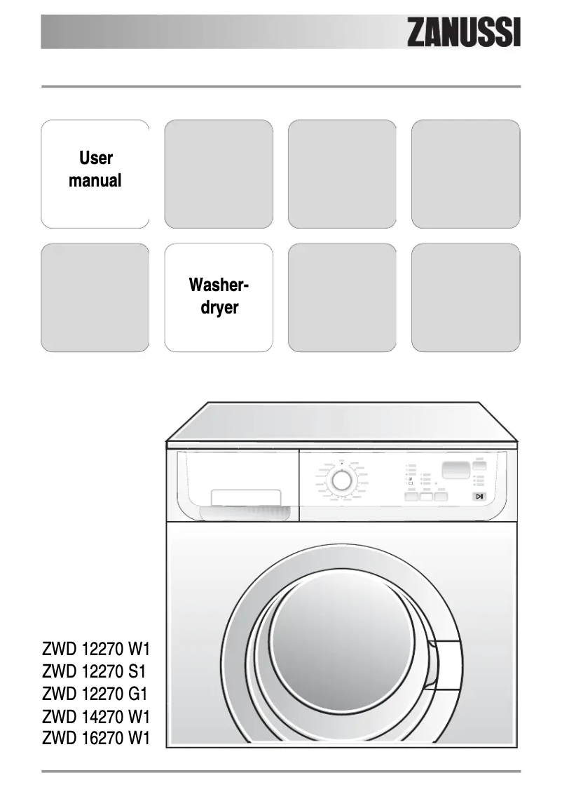 Page n°1 - Manuel utilisateur Zanussi ZWD12270G1