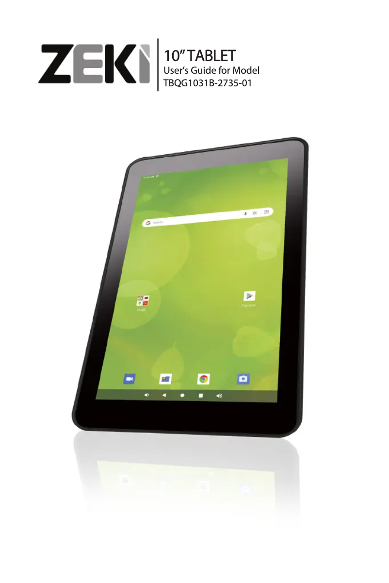 Page n°1 - Manuel utilisateur Zeki TBQG1031B