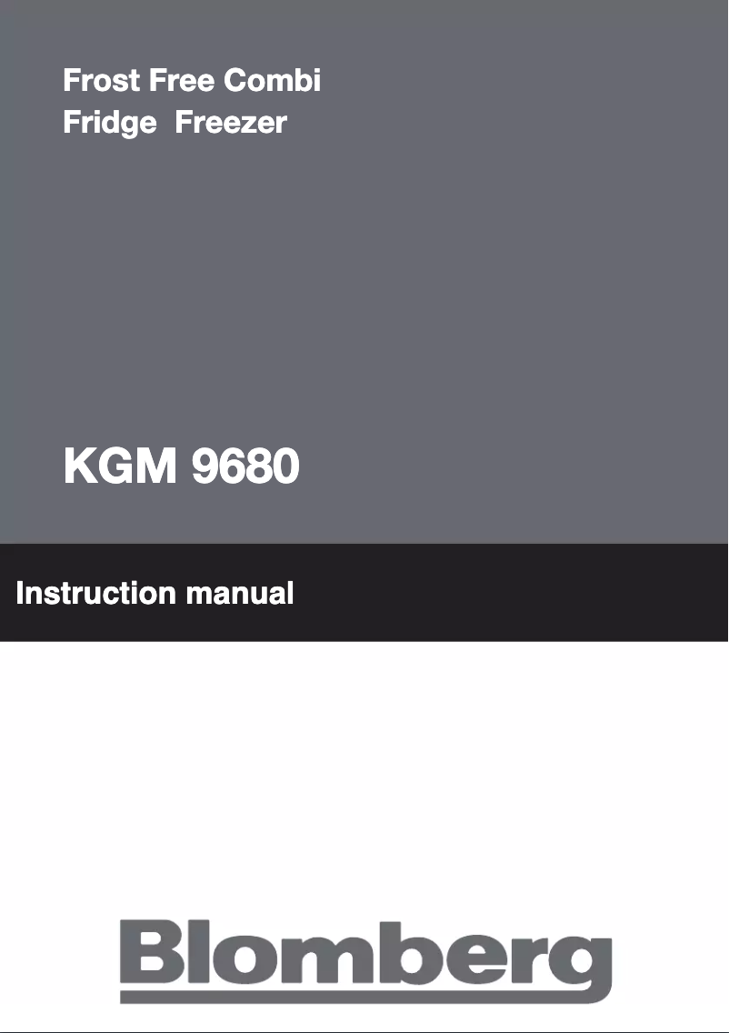 Page n°1 - Manuel utilisateur Blomberg KGM 9680