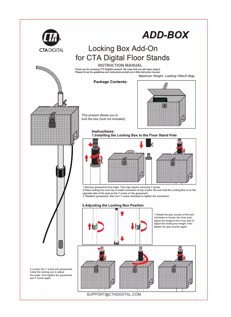 Page 1 de la notice Manuel utilisateur CTA Digital ADD-BOX