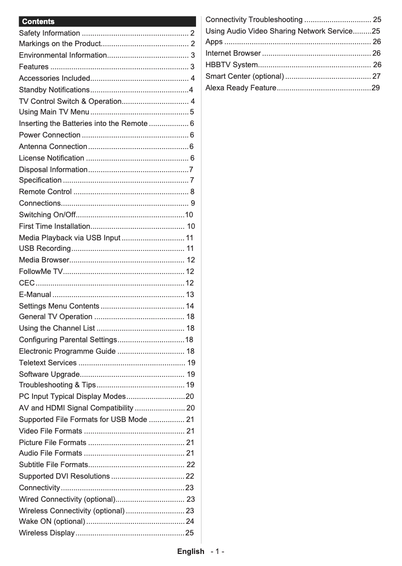Page n°1 - Manuel utilisateur Salora 6500 series 39FSB6502