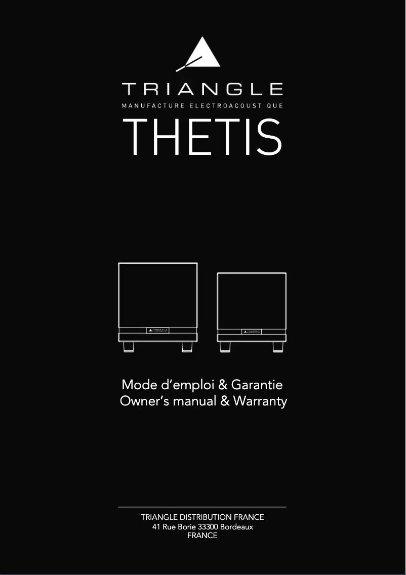 Page n°1 - Manuel utilisateur Triangle Thetis 280