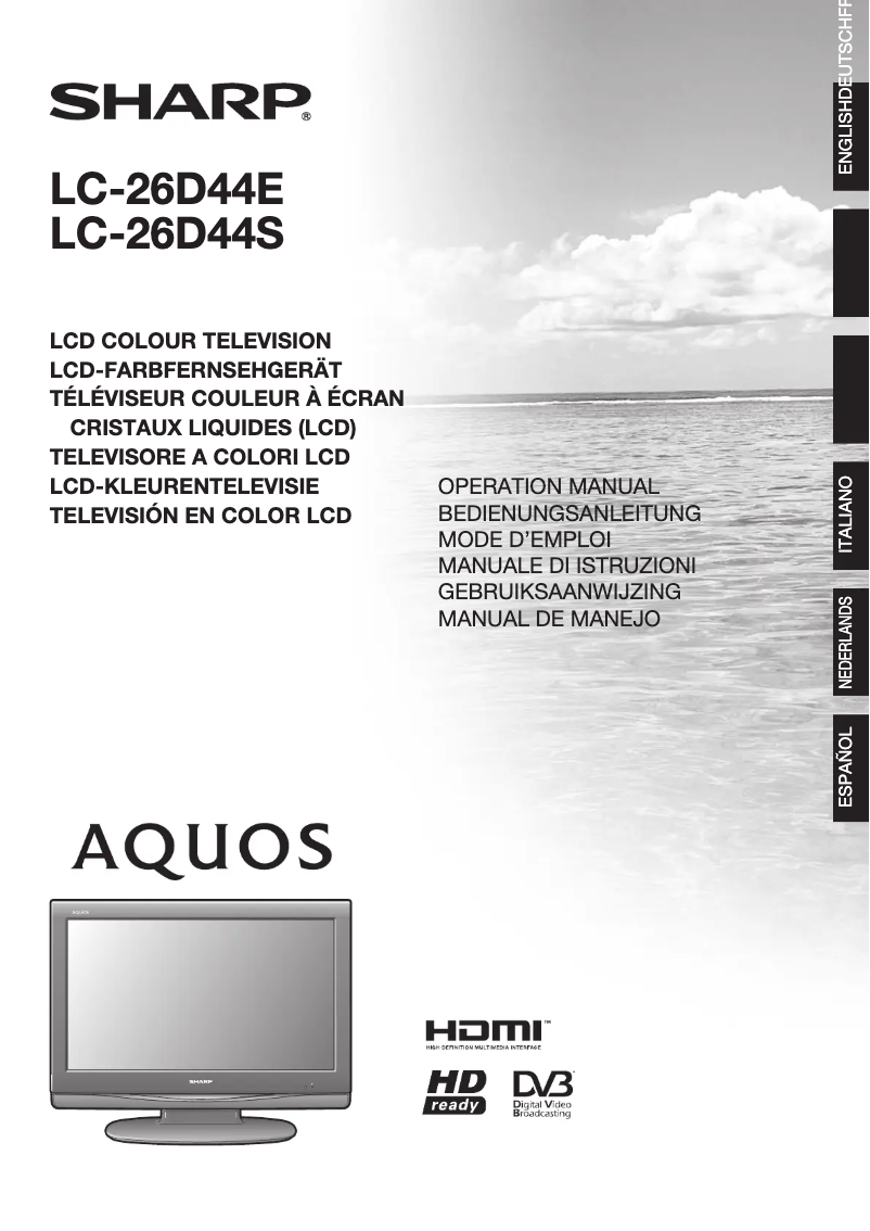 Page n°1 - Manuel utilisateur Sharp LC-26D44E-GY