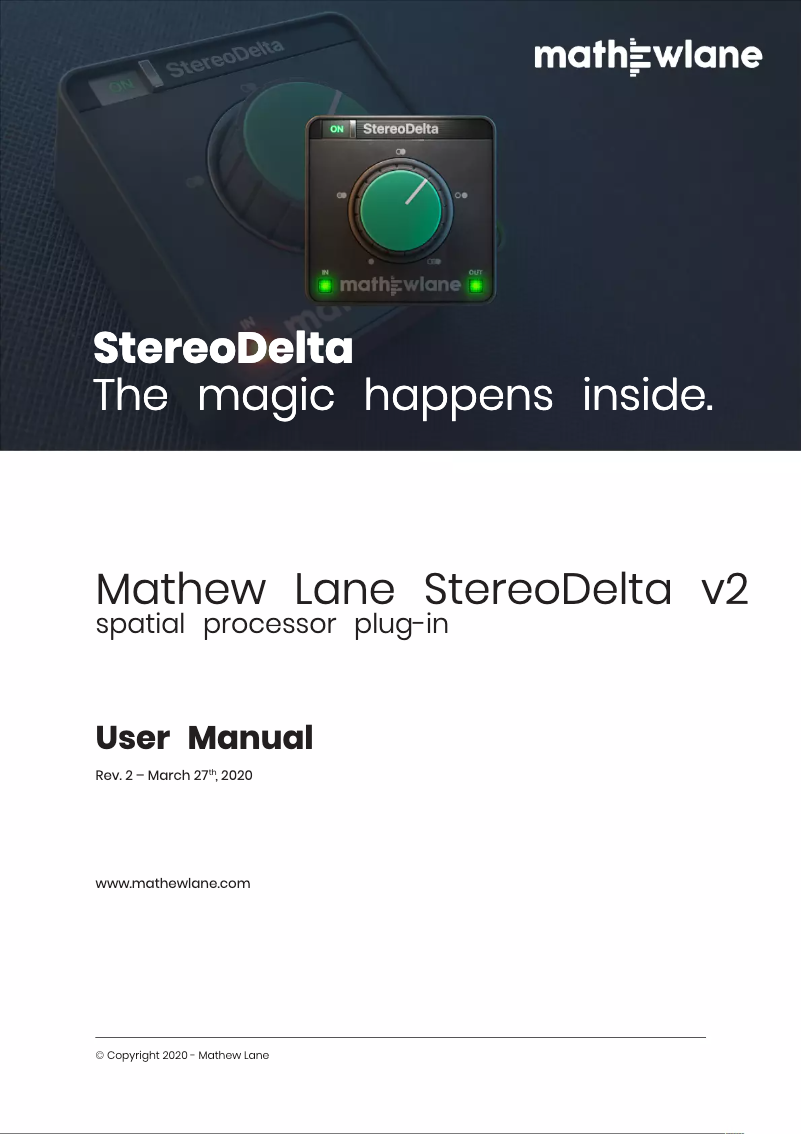 Page n°1 - Manuel utilisateur Mathew Lane StereoDelta v2