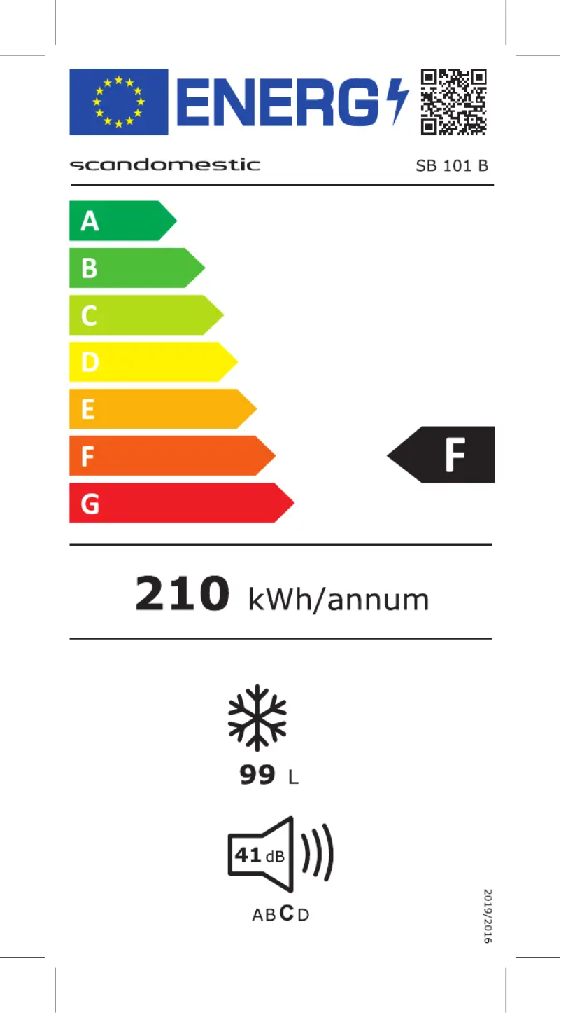 Page n°1 - Label énergétique Scandomestic SB 101 B