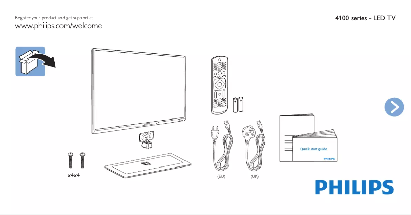 Página 1 del manual Guía de inicio rápido Philips 50PFT4109