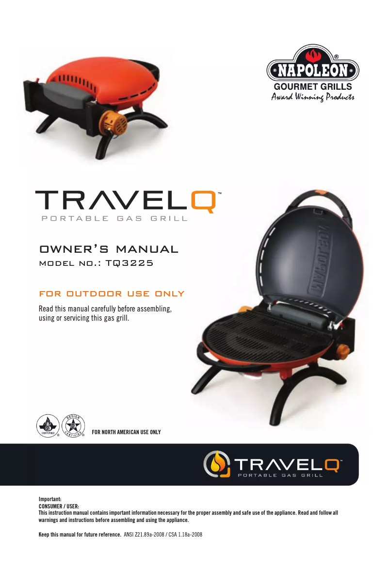 Image de la première page du manuel de l'appareil TQ3225 Travel Q