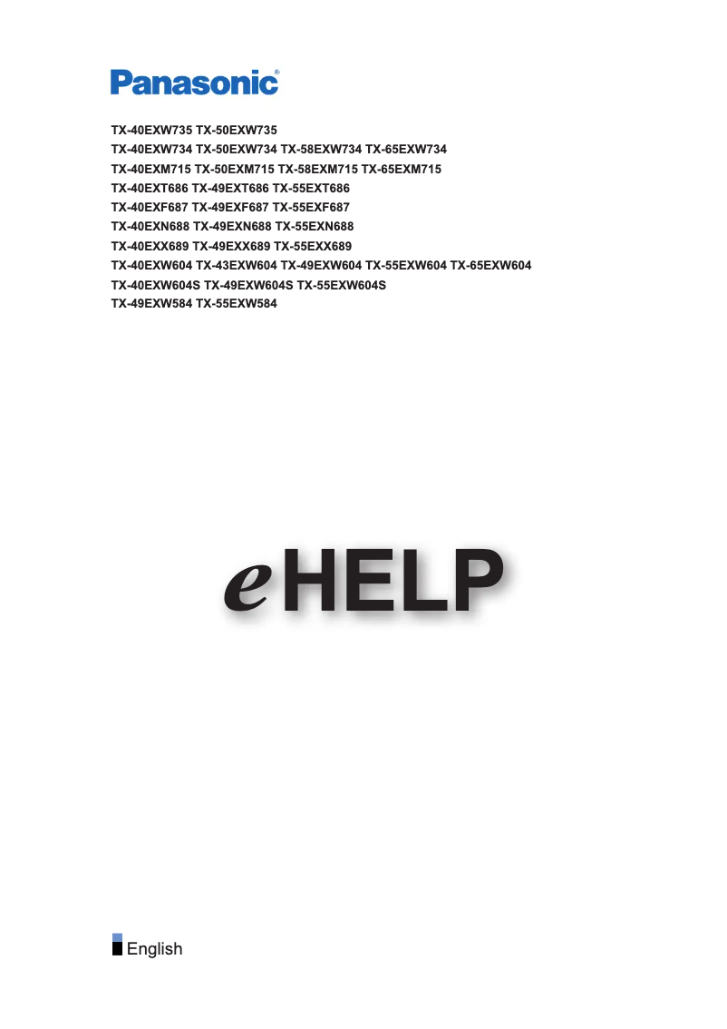 Page 1 de la notice Manuel utilisateur Panasonic TX-40EXW734